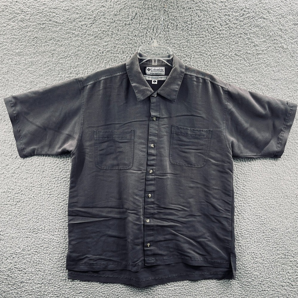 Columbia GRT Mens L Short Sleeve Camp Shirt Relaxed Outdoor Casual Minimalist